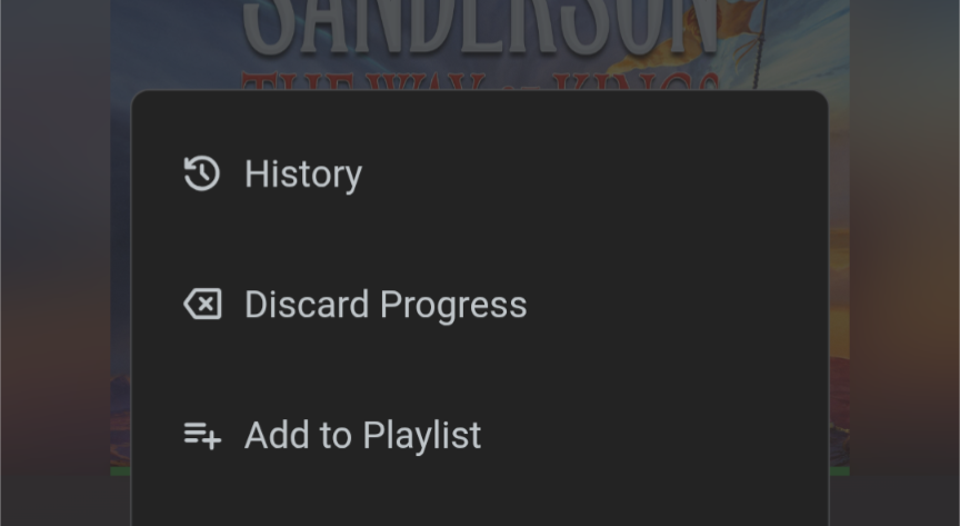 History menu option