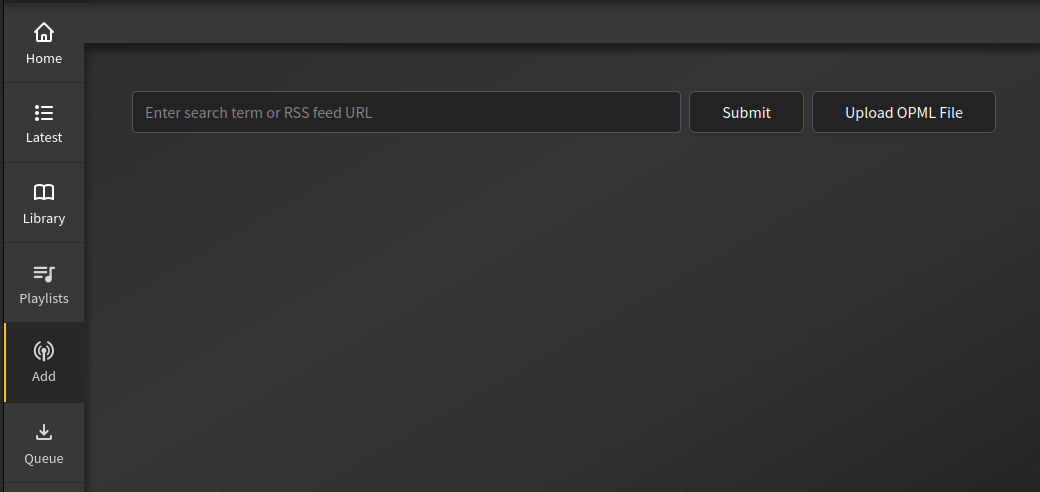 Add podcast tab