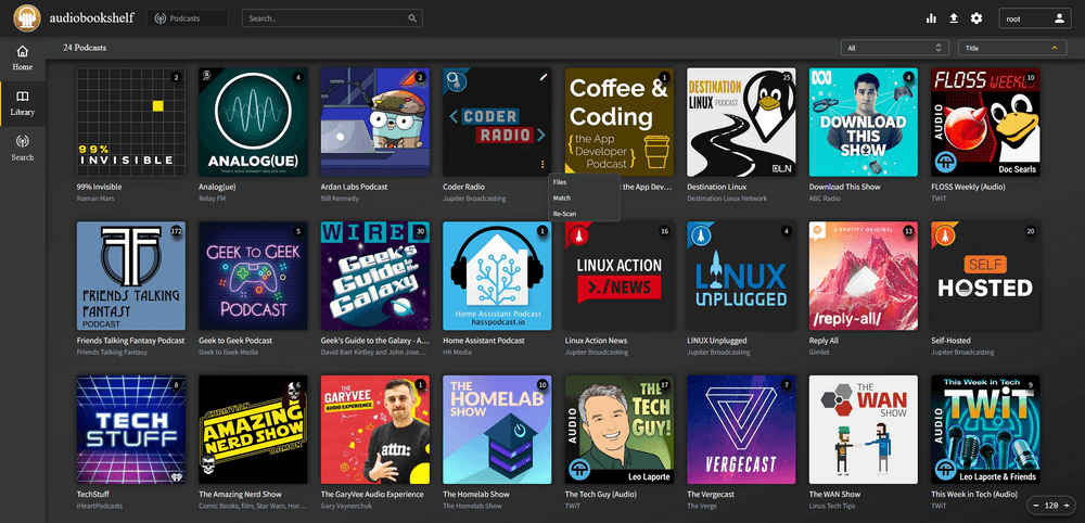 Podcast library
